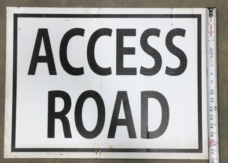 Access Road Sign