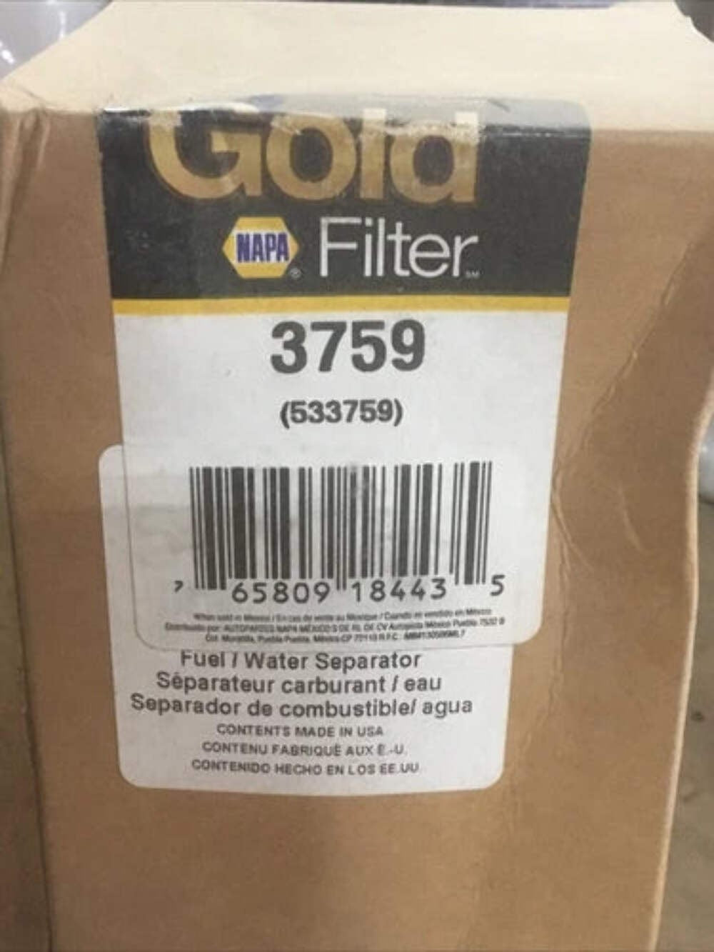 NAPA 3759 (533759) Fuel Filter Water Separator