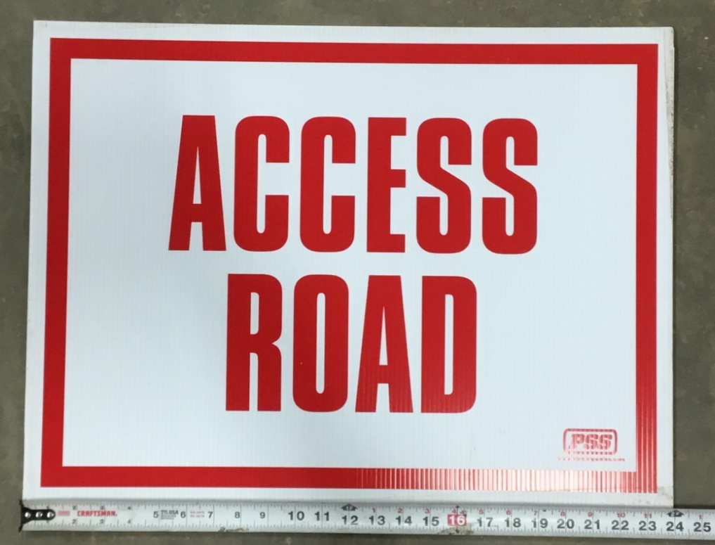 Access Road Sign
