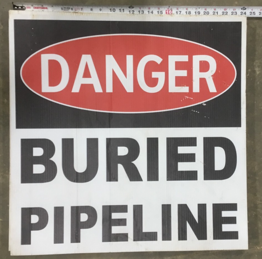 Danger Buried Pipeline Sign