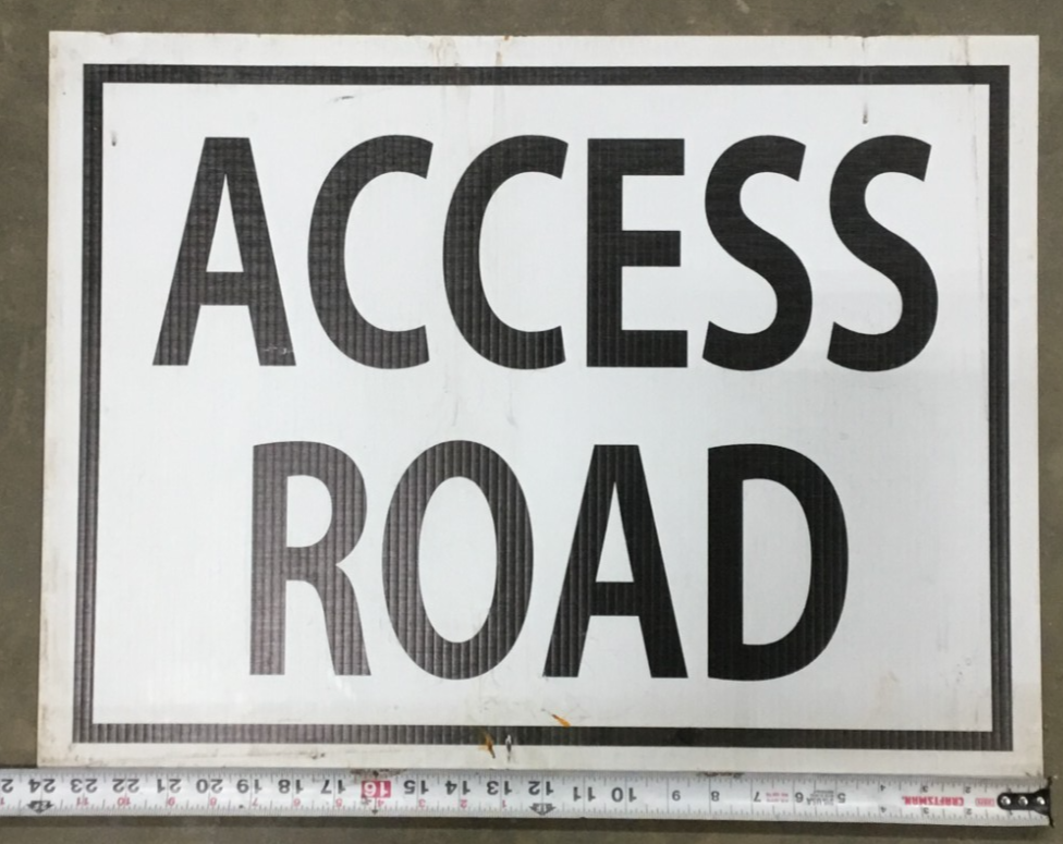 Access Road Sign