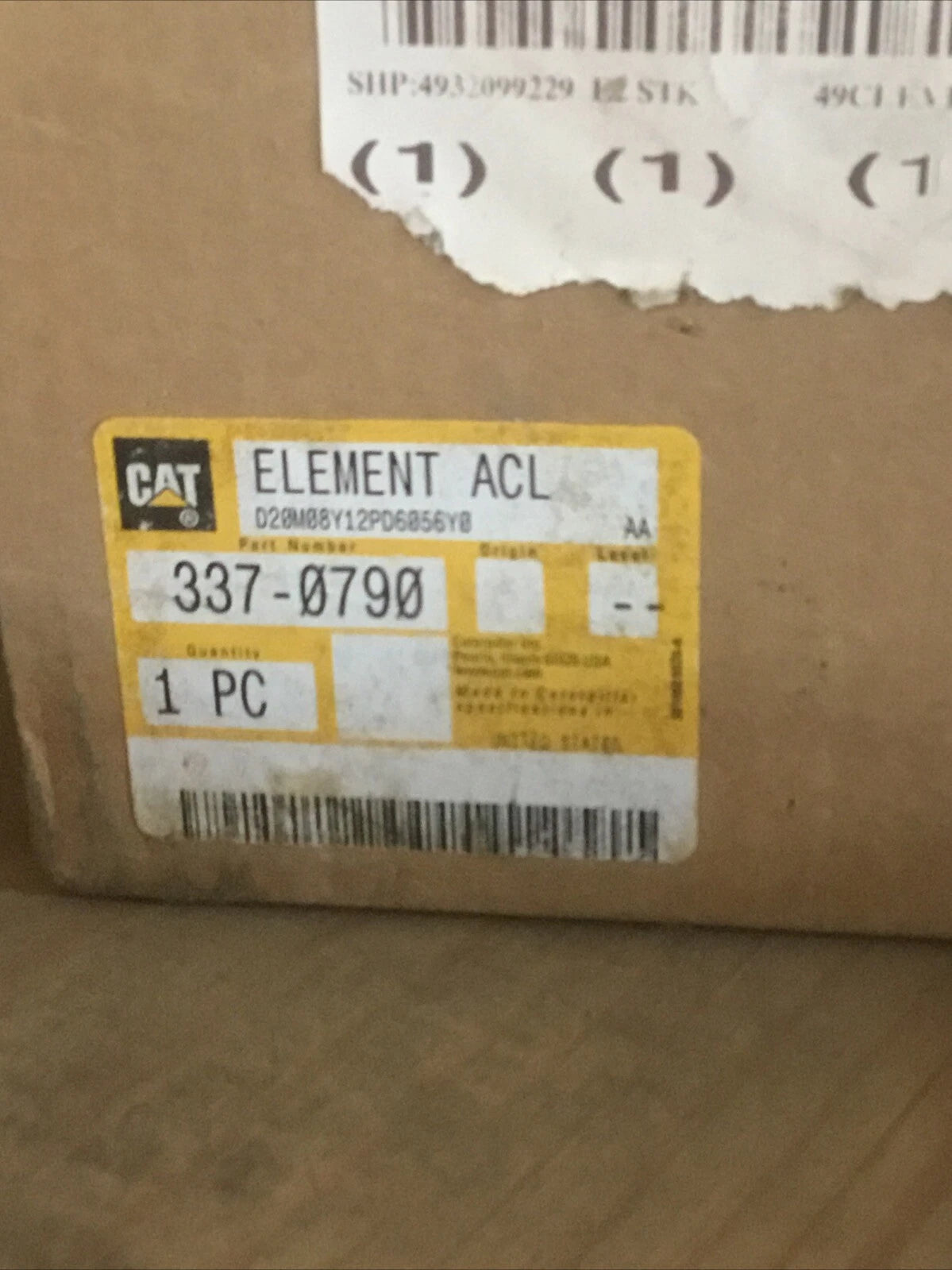 New NOS CAT Air Filter Element Assembly 337-0790